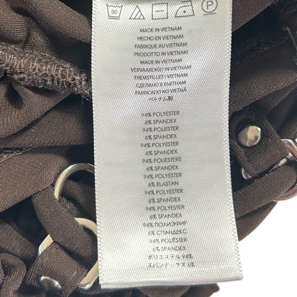 Michael Michael Kors XS Brown Ruched Lace-Up Grommet Bodycon Mini Dress - Picture 9 of 9